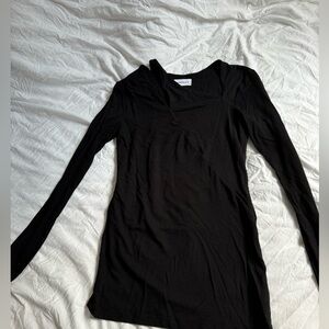 Marcella long sleeve angle cut collar